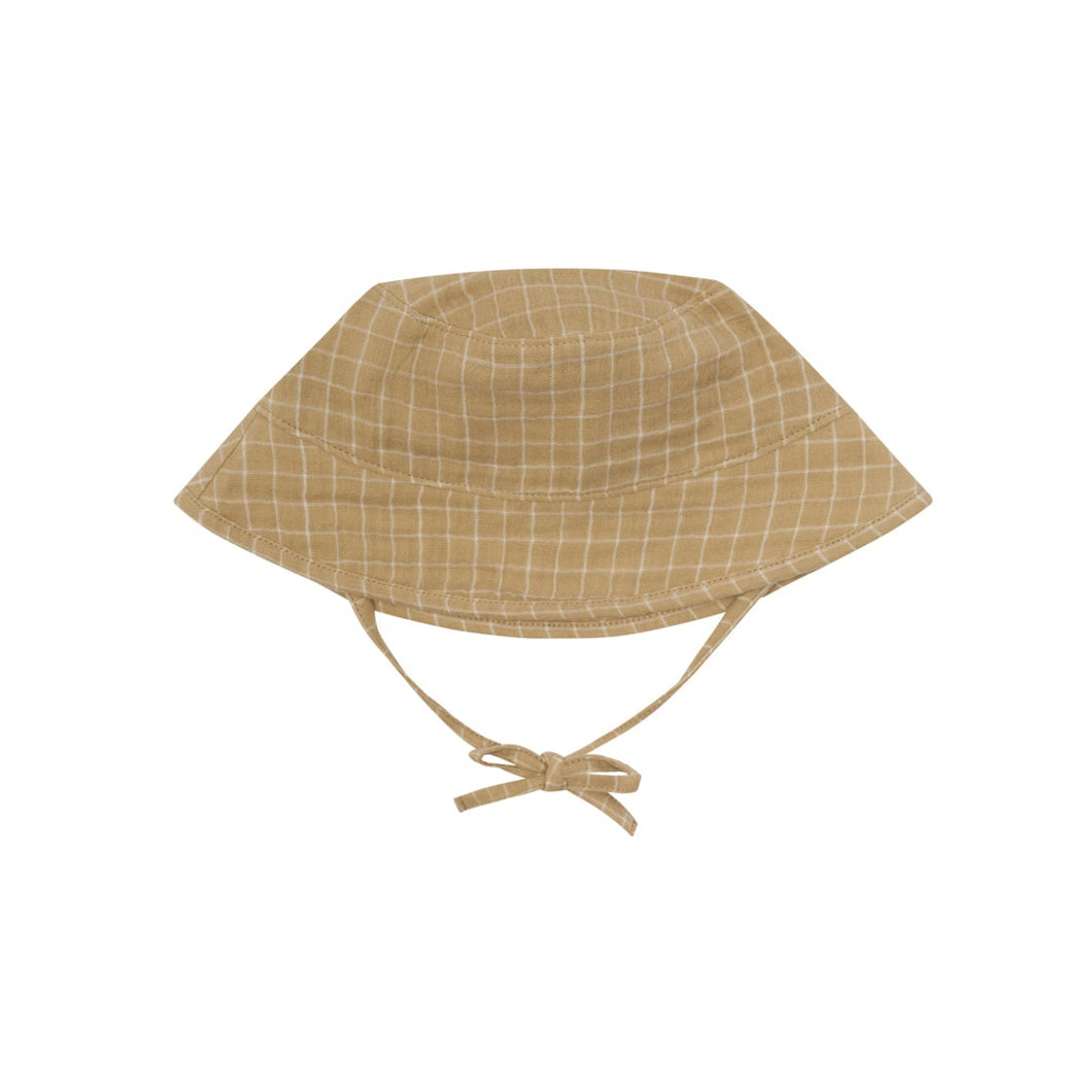 Organic Zoo - Grid Check Bucket Sun Hat Wheat