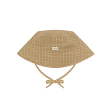 Load image into Gallery viewer, Organic Zoo - Grid Check Bucket Sun Hat Wheat

