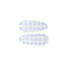 Load image into Gallery viewer, 髮夾2入 // Dainty Snap Clips | Misty Blue Gingham
