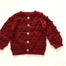 將圖片載入圖庫檢視器 [預購] Babytoly - Popcorn Cardigan (Deep Red)
