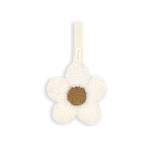 Load image into Gallery viewer, Ecru Camel Sherpa Flower Pacifier Clip
