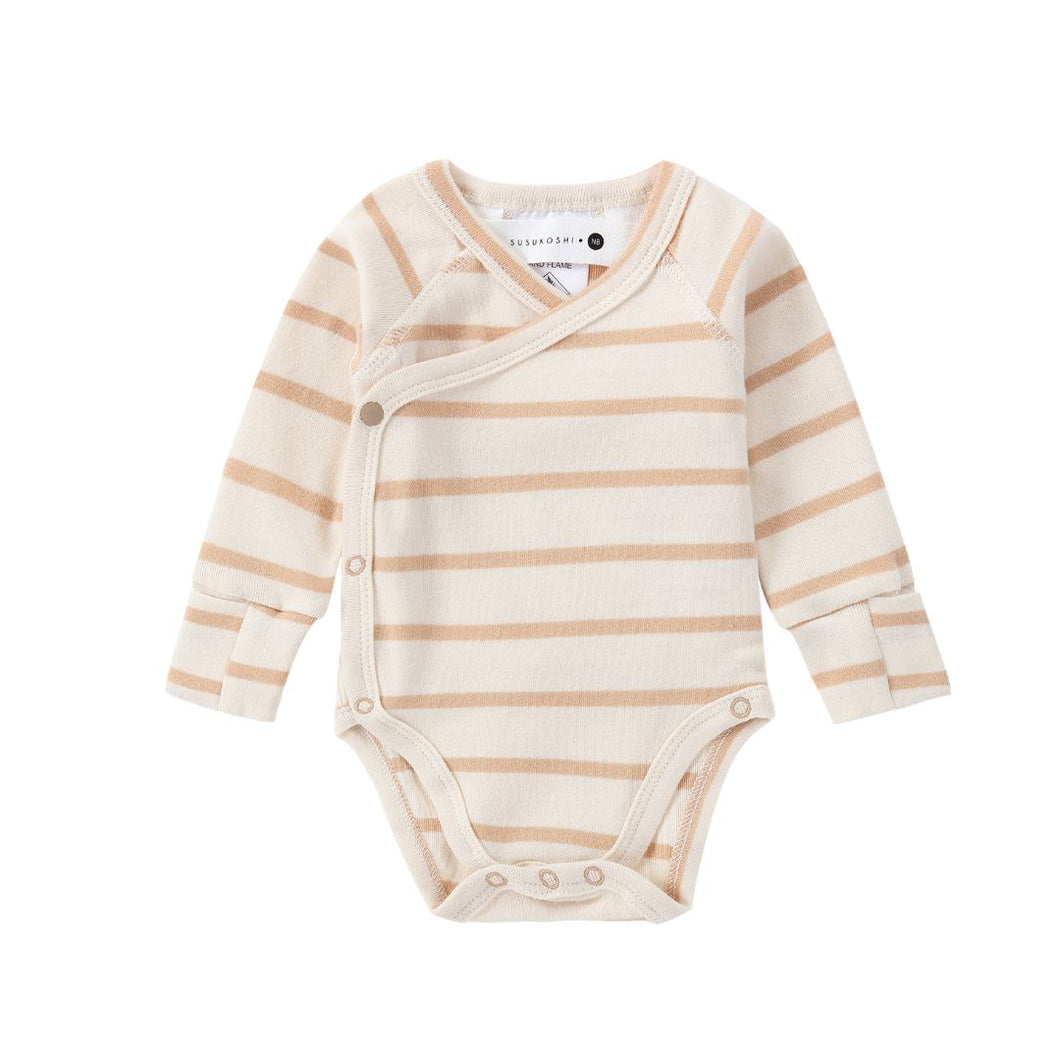 Organic Kimono Bodysuit (Nat Lines)
