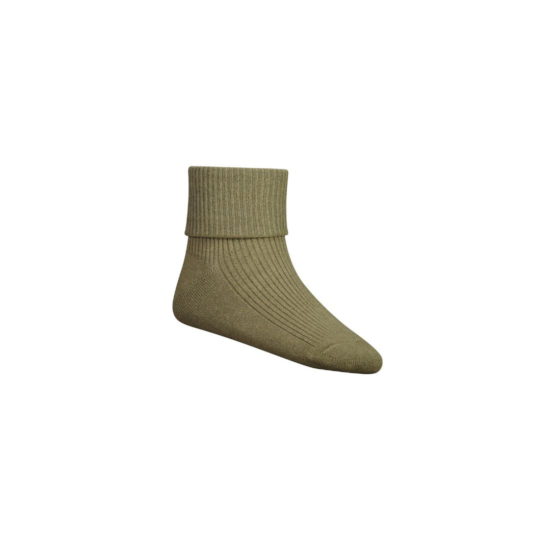 Jamie Kay - Classic Rib Ankle Sock - Oak 0-3月
