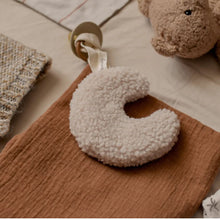 Load image into Gallery viewer, Beige Moon Sherpa Pacifier Clip
