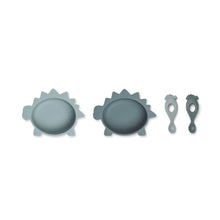 Load image into Gallery viewer, 2-Pack Evan Dinner Set Dino blue mix
