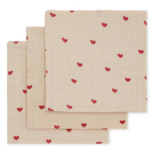 Load image into Gallery viewer, Konges Slojd - 3 Pack Muslin Cloth (Amour Rouge)
