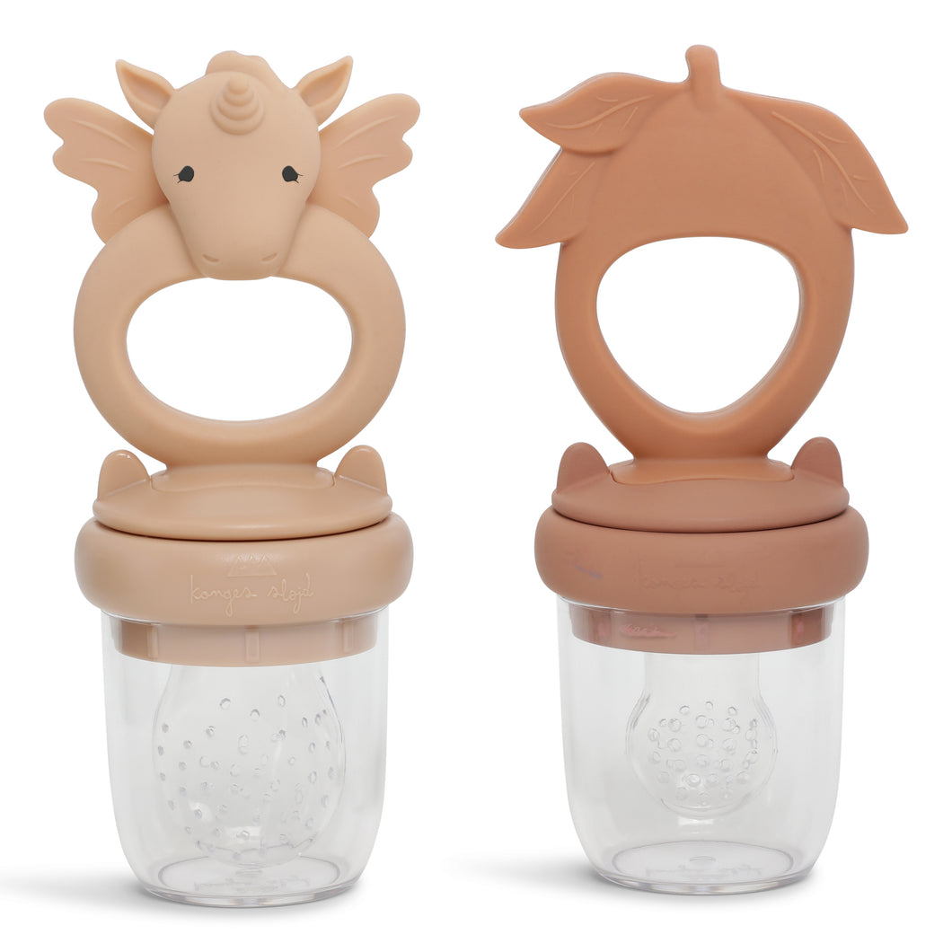 Konges Slojd - Silicone Fruit Feeding Pacifier (Rose Sand/Brown Clay)