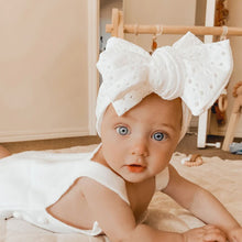 Load image into Gallery viewer, Bambi Eyelet Topknot - White
