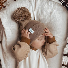 Load image into Gallery viewer, Cocoa Pom Beanie (0-3M)
