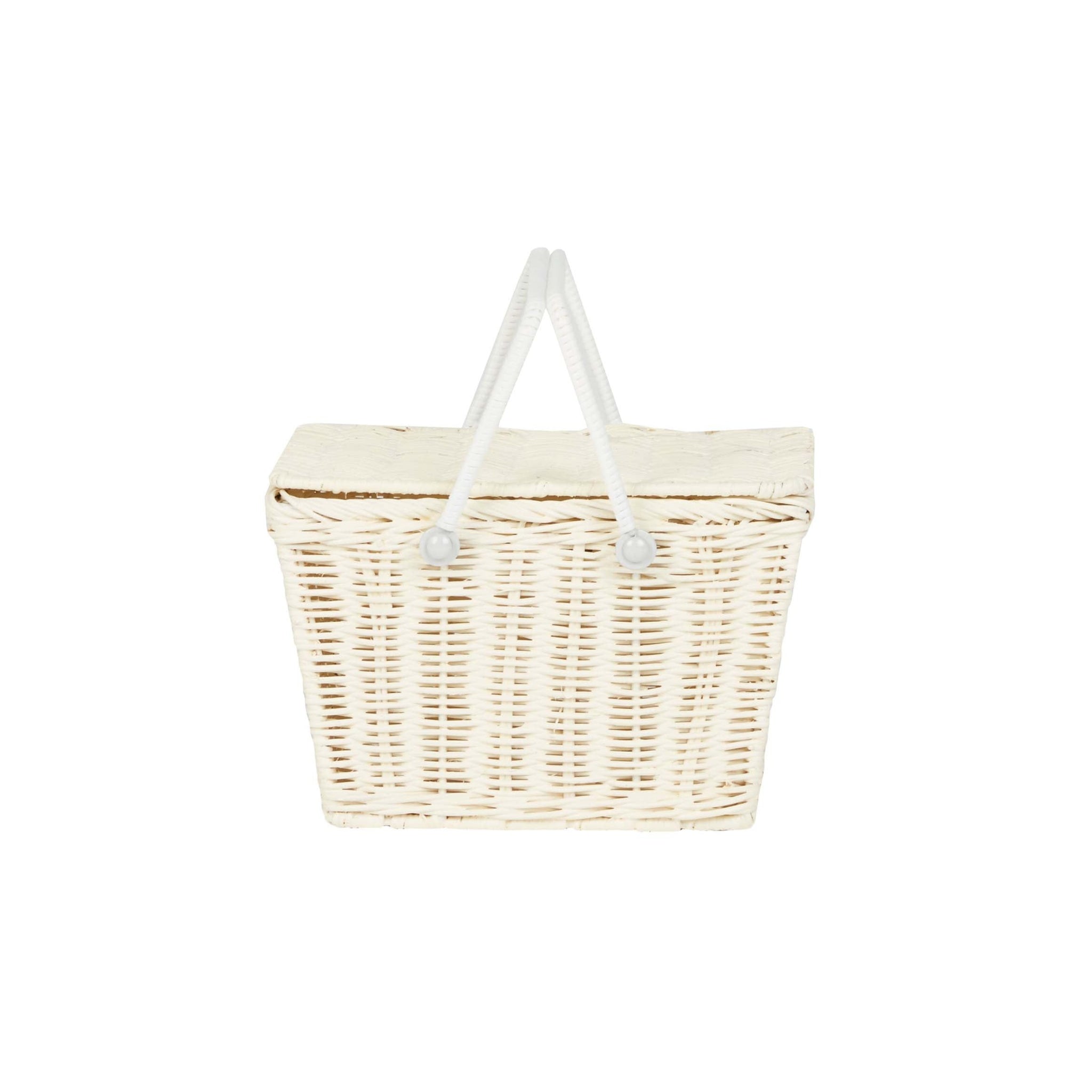 Olli Ella Rattan Piki Basket - Chalk Olli Ella Rattan Piki Basket - Chalk