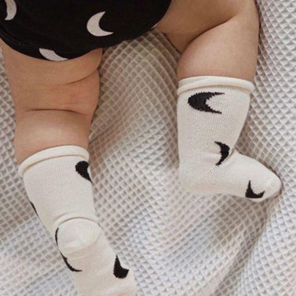 Organic Zoo - Oat Socks with Navy Moons