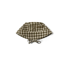 Load image into Gallery viewer, Organic Zoo - Olive Gingham Bucket Sun Hat
