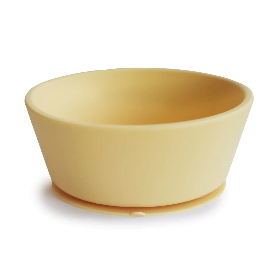 Mushie - 矽膠防滑吸盤餐碗 (黃色)