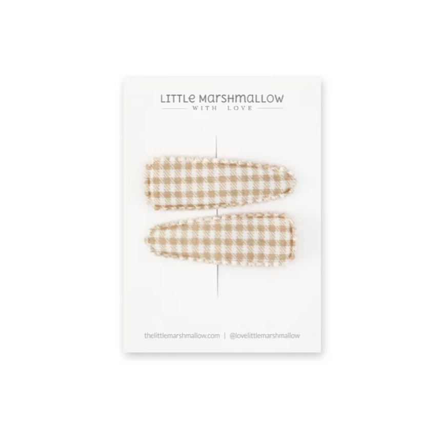 2入髮夾 (Latte Gingham) 
