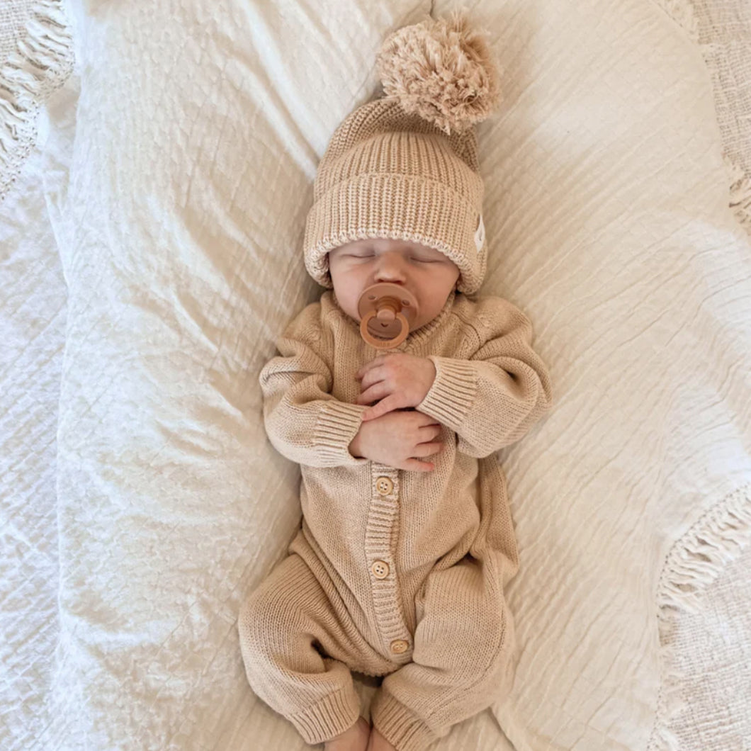 Classic Knit Jumpsuit- Biscuit (6-12M)